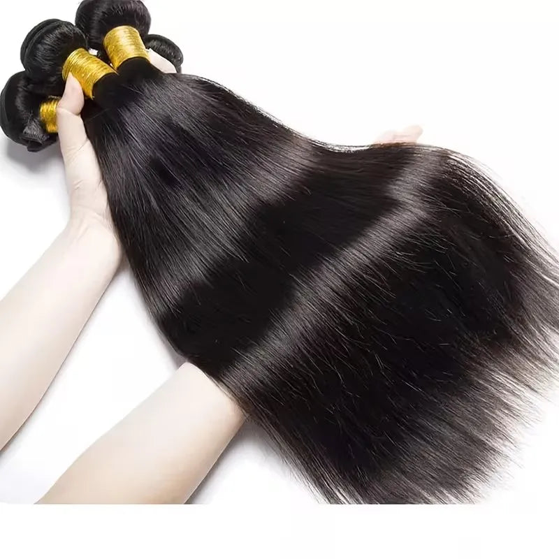 1/3/4 Pcs Bundles 24 26 28 30 Inch Bone Straight Human Hair Bundle Raw Virgin Unprocessed Human Hair Extensions Double Weft
