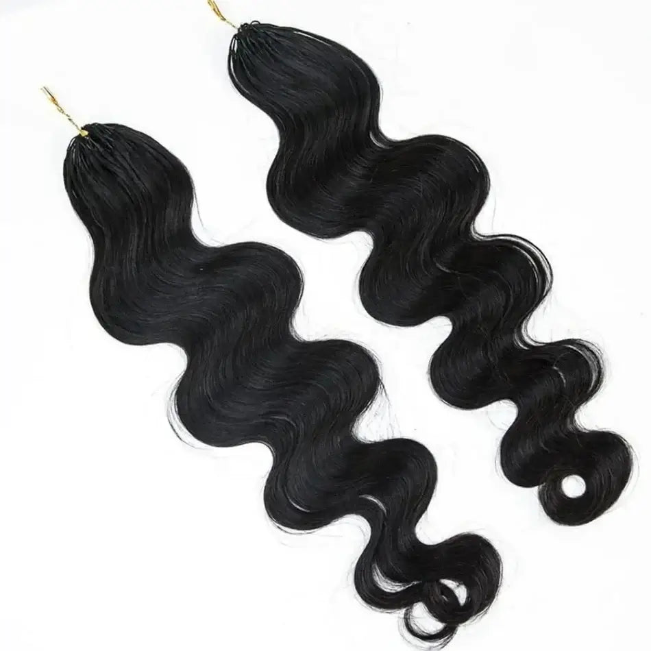 Body Wave Häkelhaar Echthaar, knotenlos, vorgetrennt, federleicht, Echthaar-Häkel-Extensions für Zöpfe, Twists, 60 g/Packung