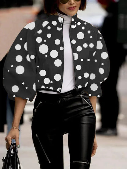 Women Jackets Print Outwear Zipper Outfit  Spring Autumn Fashion Short Thin Female Jackets Street Lady Casual Coats Tops