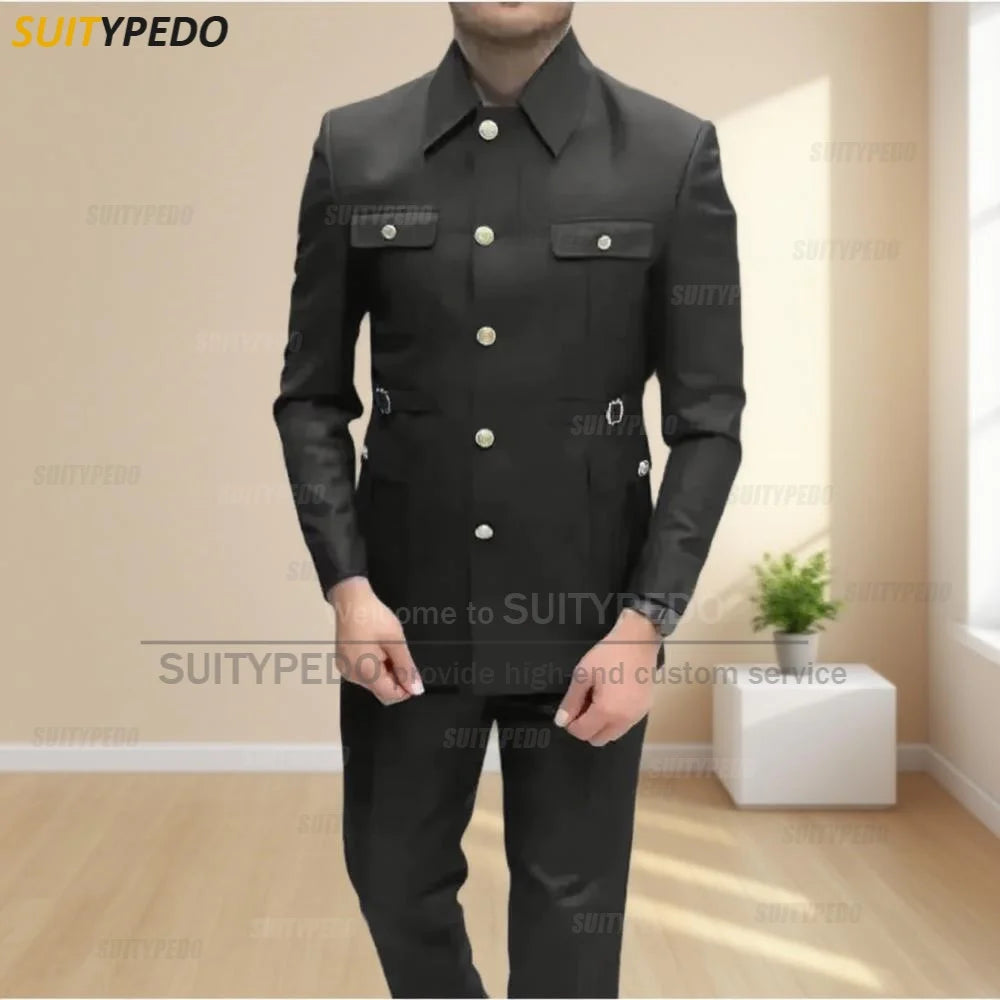 New Design  Men's Suit Sets Formal Slim Fit Prom Hommes 2 Pieces Blazer And Pants Fashion Single Breasted For Special Occasions
