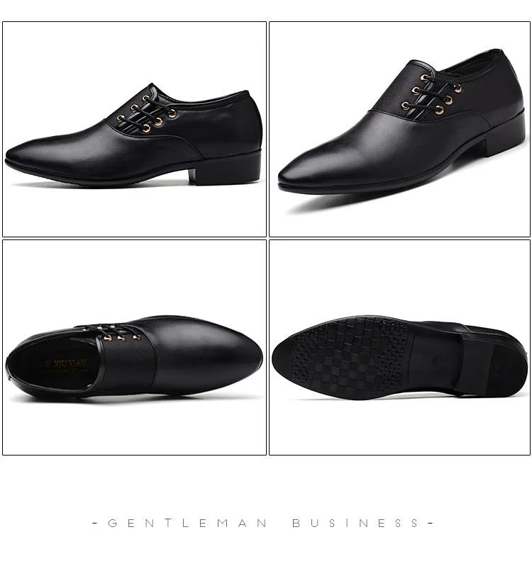 2026 Classic Men Dress Shoes Round Toe Cow Leather Business Casual Shoes Mens Wedding Shoes Oxford Formal Shoes Big Size 38-48