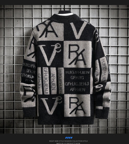 Men Knitted Sweater Stripe Pullovers Printing Round Neck Sweater  Autumn/Winter Designer Quality Casual Men Clothing Jumper
