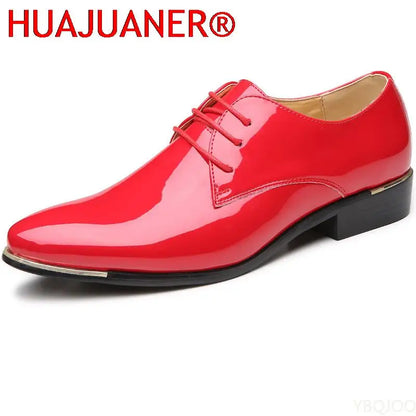 Newly Men's Quality Patent Leather Shoes White Wedding Shoes Size 38-48 Black Leather Soft Man Dress Shoes