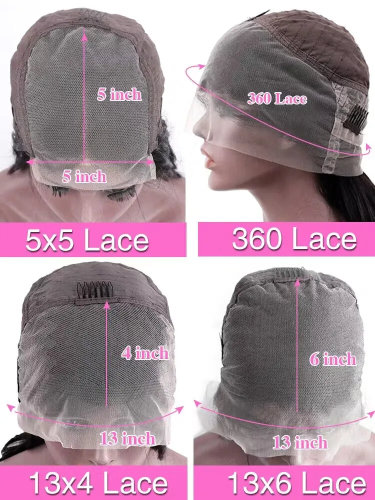40 46 Zoll 200 Dichte Frontalperücke für schwarze Frauen Brasilianische Perücken Echthaar 5x5 Knochenglatt HD Transparent Lace Front Perücken