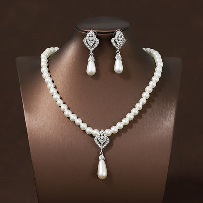 Itacazzo Bride Accessories Exquisite Necklace Earrings Three Piece Set&Suitable for Women's Wedding, Birthday, Party Matching