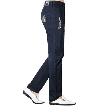 New Men's Pants Summer Casual Fashions Loose Straight Men's Trousers 97%cotton stretch Fabric big Size Bruce&amp;Shark