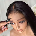200% 13x4 13x6 HD Transparent Lace Frontal Wig Brazilian Pre Plucked With Baby Hair 5x5 Lace Closure Wig Bone Straight Hair