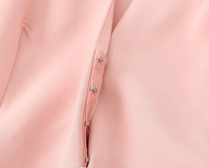 TRAFZA Vintage Chic Solid Women Suit V Neck Sleeveless Sashes Vest Blazer Straight Shorts New Fashion  Summer Office Sets