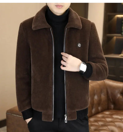 Winter Faux Fur Jacket for Men Thick Warm Fur Integrated Jacket High-quality Casual Business Windbreaker coats men clothing