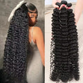 40 Inch Deep Wave Brazilian Human Hair Bundles 3/4 PCS Natural Black Unprocessed Remy Hair Extensions Weave Bundles Soft Silky