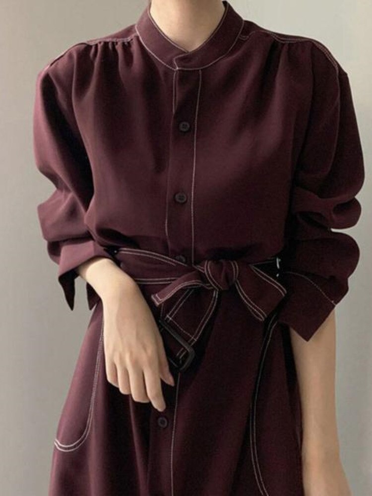 2023 Spring And Autumn New Korean Dress Female Fashion Temperament Loose Thin Medium And Long Windbreaker Coat Fashion Vestido