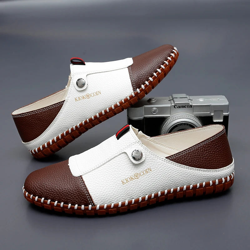 Men Loafers New Leather Shoes Luxury Brand High Quality Moccasins Leisure Driving Shoes Simple Lightweight Comfort Classic