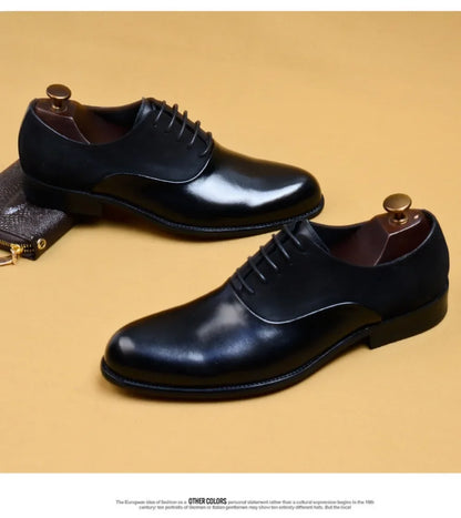 New Italian Handmade Shoes British Style Formal Men's Oxford Shoe Genuine Leather Business Dress Shoes Retro Men's Shoes