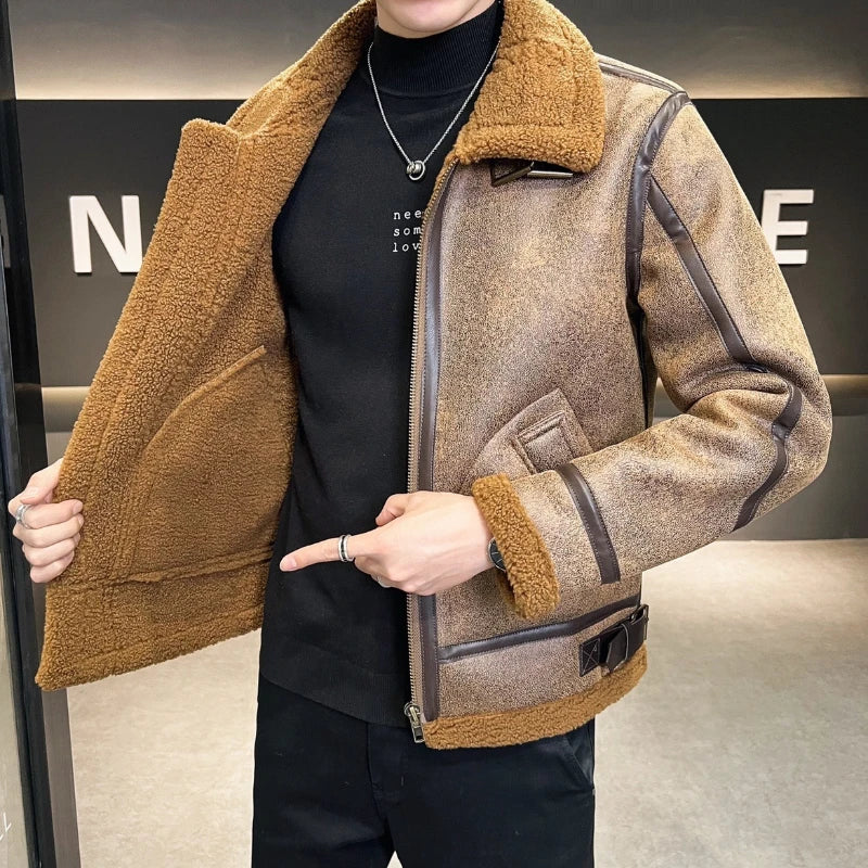 Autumn Winter  Men's Top Jackets  High Quality Fur In One  Men's Casual Daily Wear Jackets  Upset To Keep Warm Thermal Coats