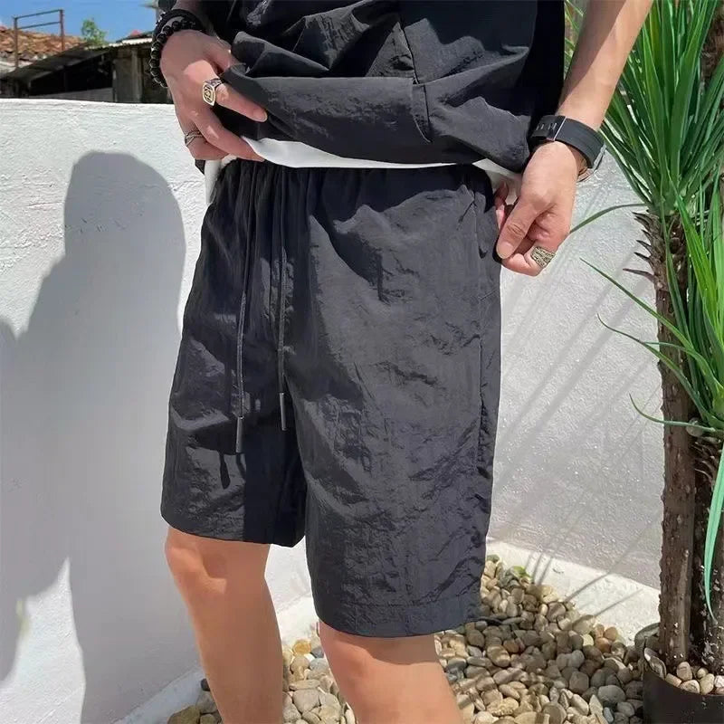 Summer Cargo Style Set Men's Casual Hooded Solid Short Sleeve T-shirt Shorts Loose Fashion High Quality Handsome Sweatshirt Suit