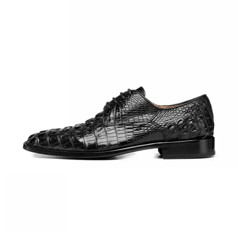 Business Casual Herren Krokodilhaut Echtes Leder Anzugschuhe Spitz Zehen Schnürsenkel Luxus Britischer Stil Herren Derby Schuhe Größe 45