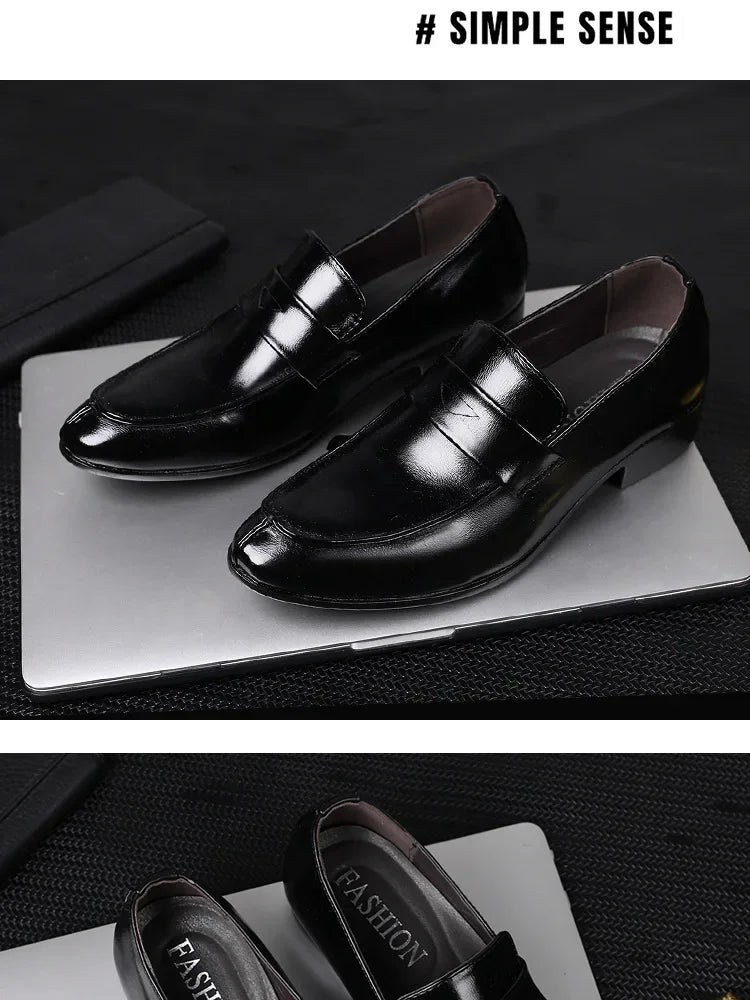 Men Leather Shoes New British Business Dress Shoes Fashion Pointed Social Shoes Casual Shoes Zapatos Hombres