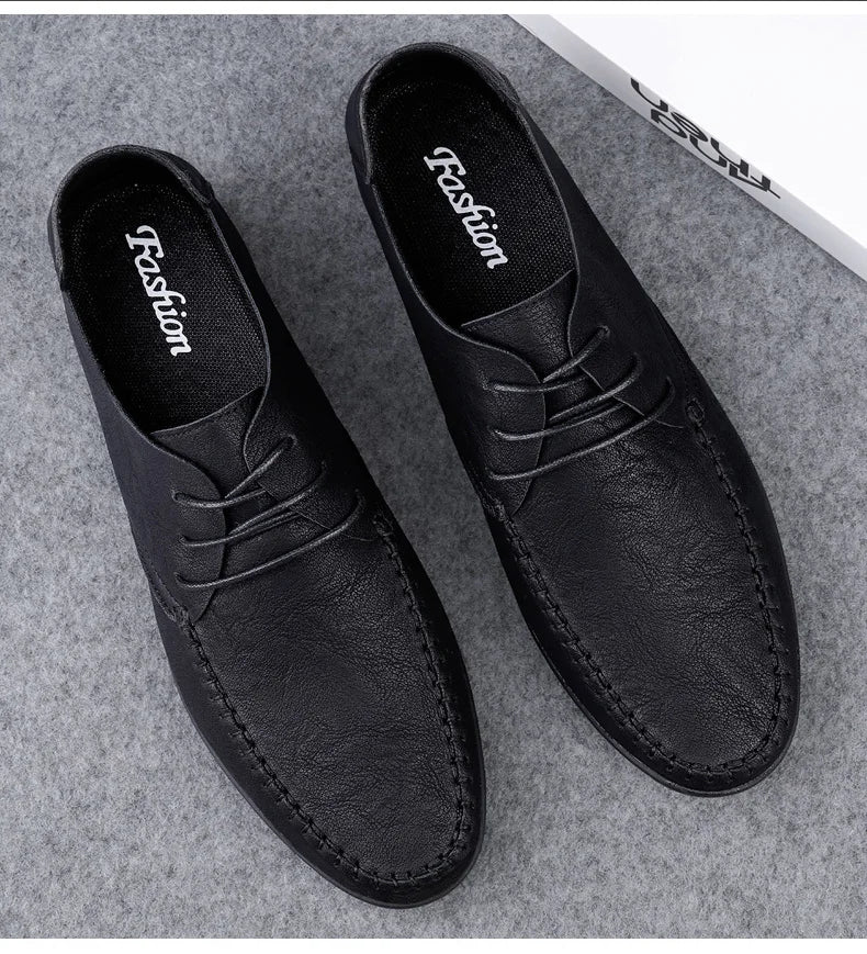 Leder Herrenschuhe Mode Formelle Herrenschuhe Mokassins Italienische Atmungsaktive Herren Loafer Schwarz Übergröße 38-47