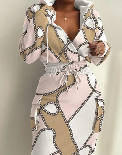 Womens Dresses  Spring Fashion Camouflage Print Waist Drawstring Pocket Design Long Sleeved Casual Daily Midi Dress