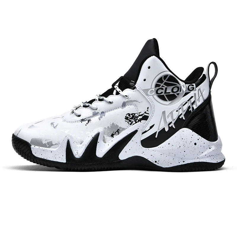 Basketball shoes men breathable non-slip springback shock absorption sports shoes college professional training boots