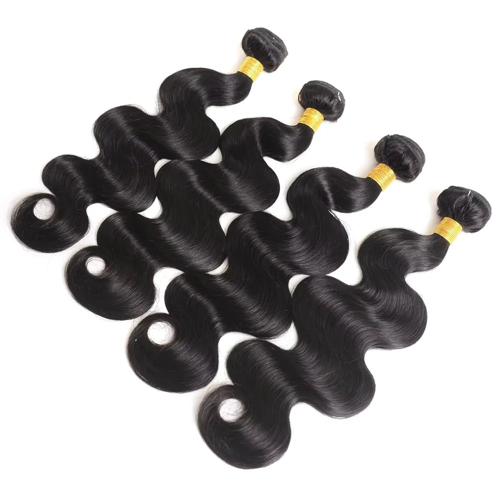 Body Wave Human Hair Bundles Natural Black Brazilian Remy Hair Straight 2/3/4 Bundles Human Hair Extensions For Women