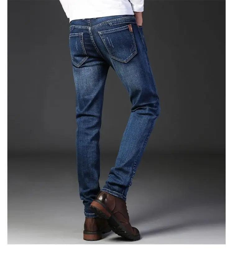 New Fashion Spring Autumn Men's Stretch Slim Jeans Casual Denim Luxury Clothing Men Designer Jeans Designer Clothes Cowboy Pants