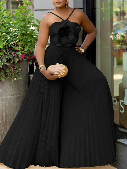 Solid Color Women Jumpsuits For Summer Autumn Sleeveless Loose Fashion Streetwear Overalls Wide Leg Pants Trousers