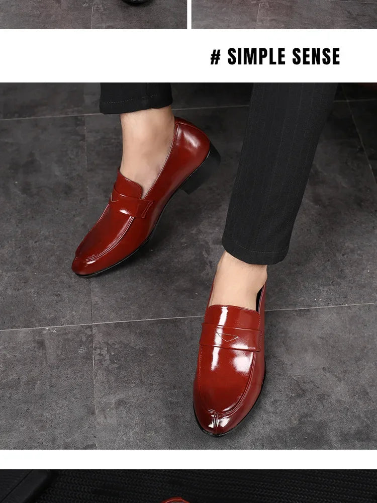 Men Leather Shoes New British Business Dress Shoes Fashion Pointed Social Shoes Casual Shoes Zapatos Hombres