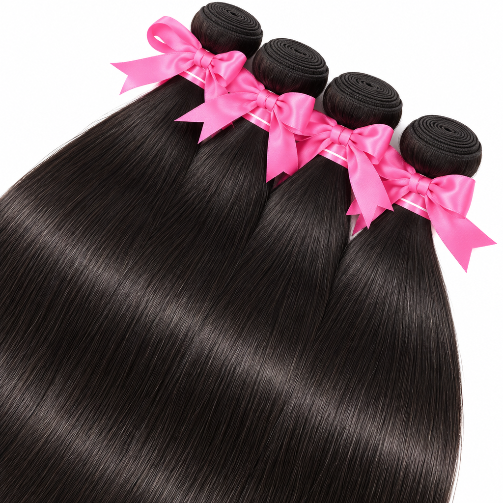 12A straight virgin hair bundles texture close-up