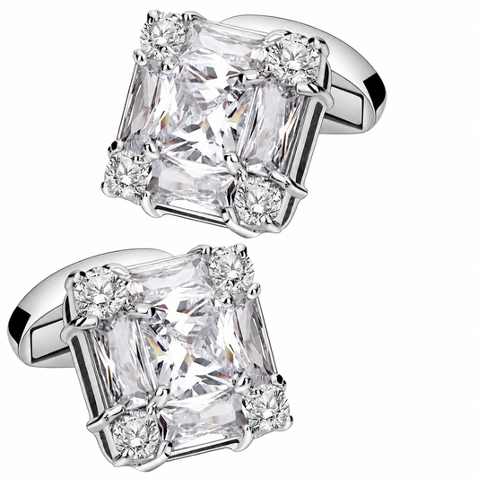 Men's cutting zircon cufflinks formal clothing accessory clear crystal