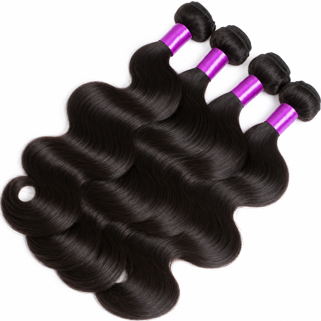 Brazilian body wave hair bundles texture close-up