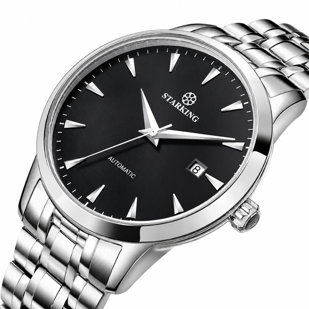 Men's 40mm ultra-thin sapphire mechanical watch silver