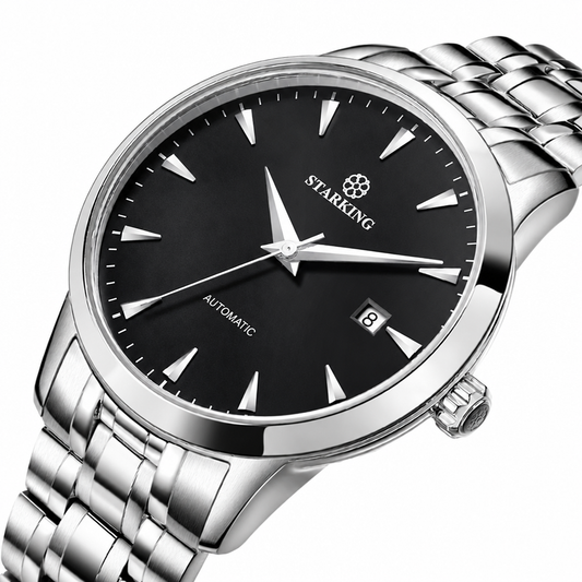 Men's 40mm ultra-thin sapphire mechanical watch silver