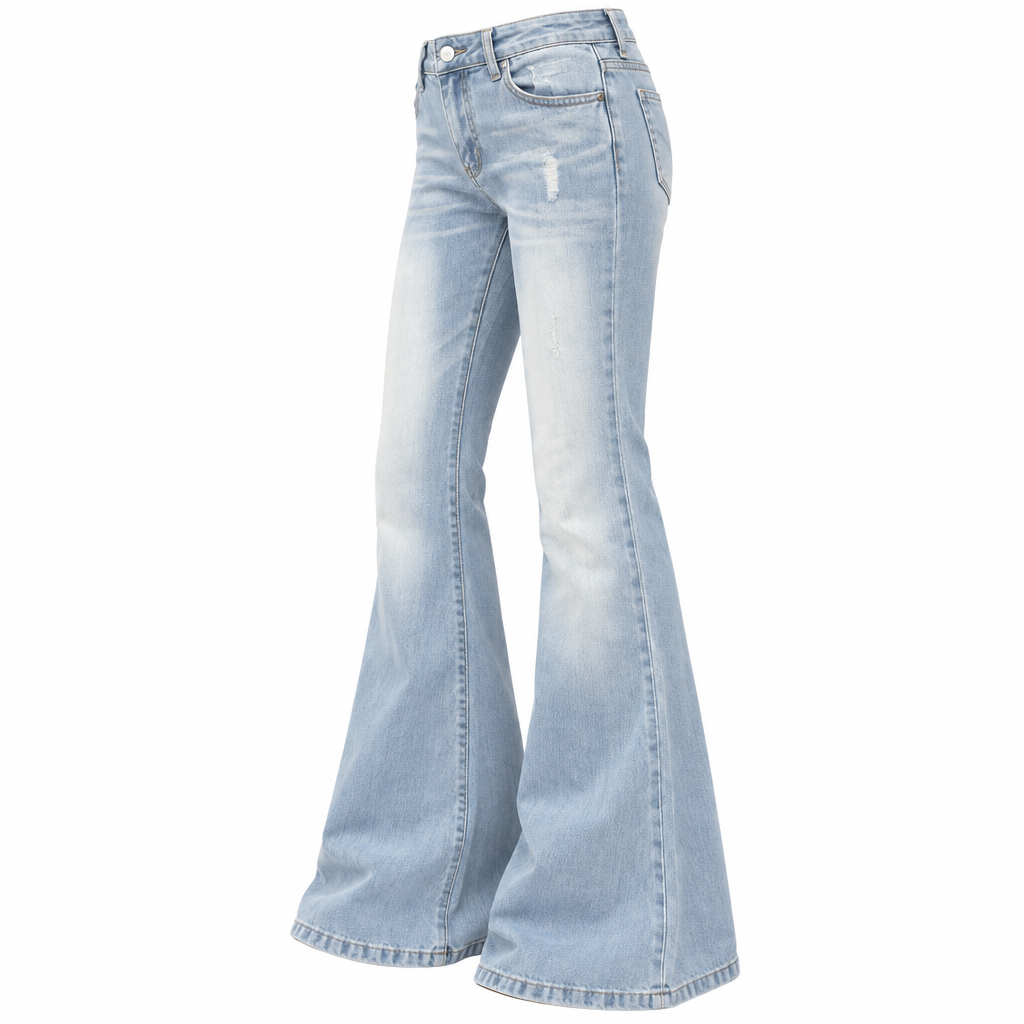 Women's flared jeans side view