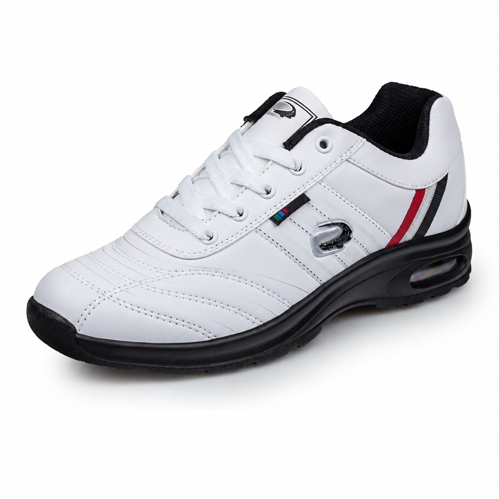 Men's athletic running shoes waterproof leather sneakers white