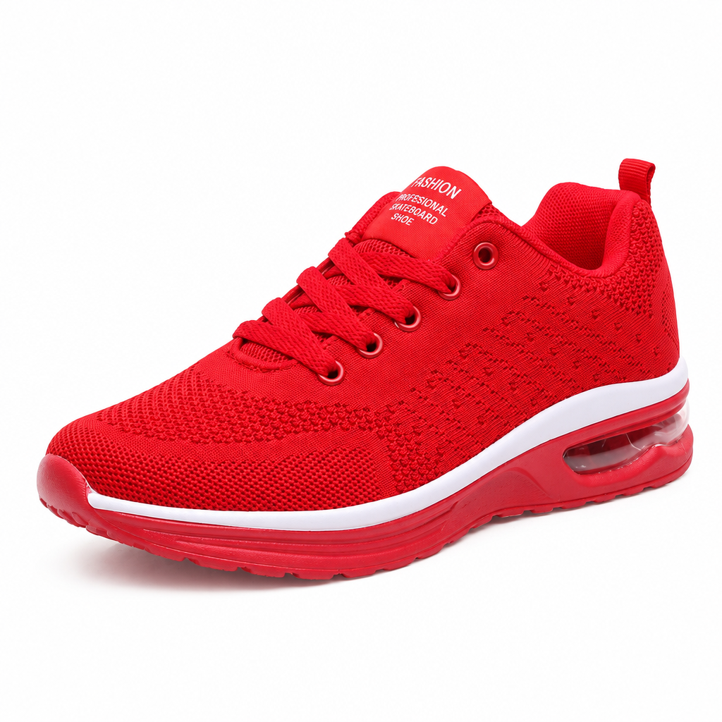 Men's air cushion mesh running casual sneakers red