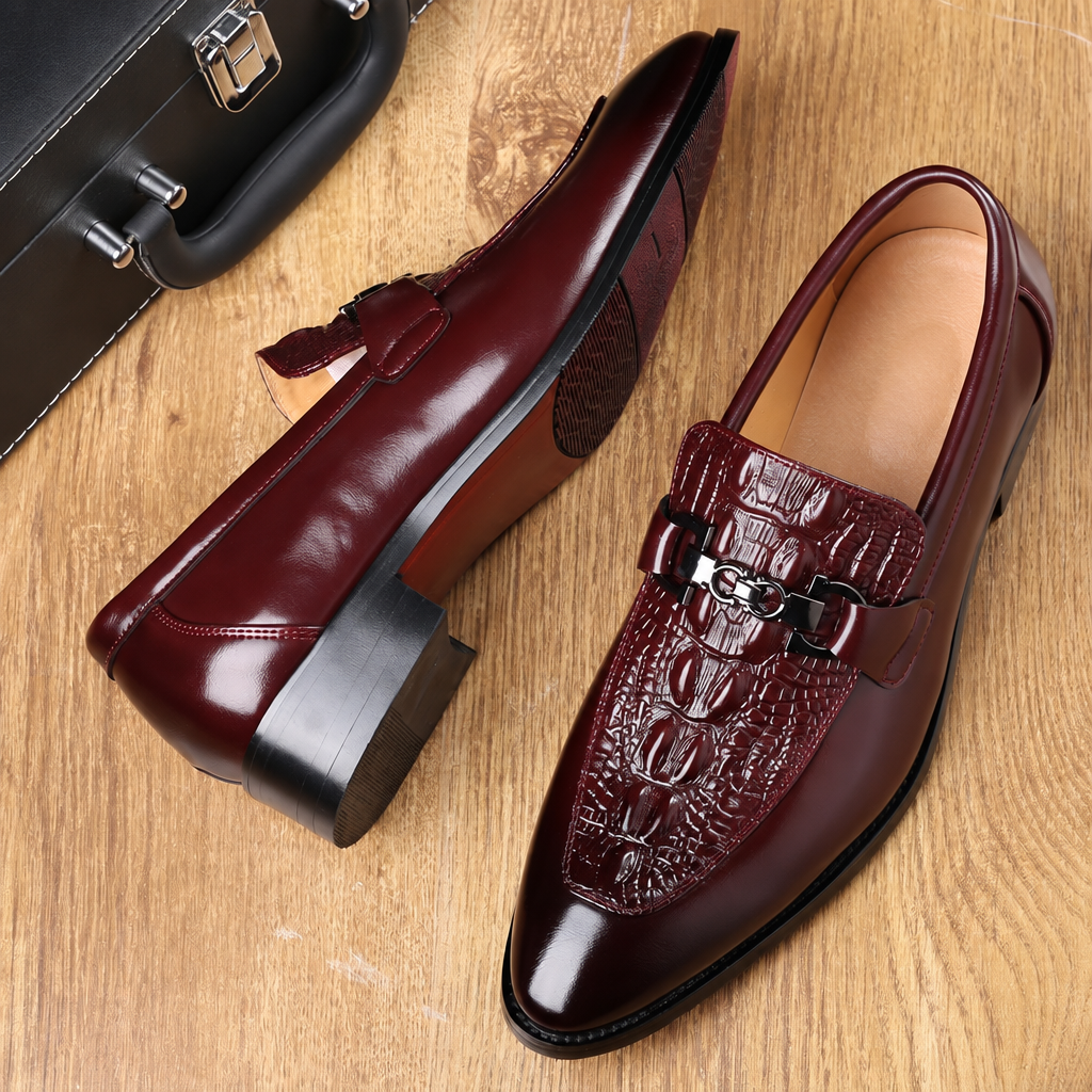 Men's formal oxford shoes business dress shoes burgundy