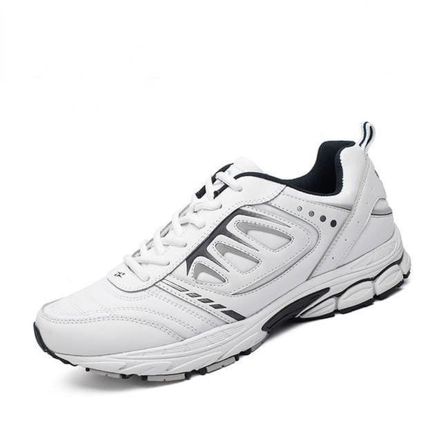 Men's white lightweight running shoes clean product photo