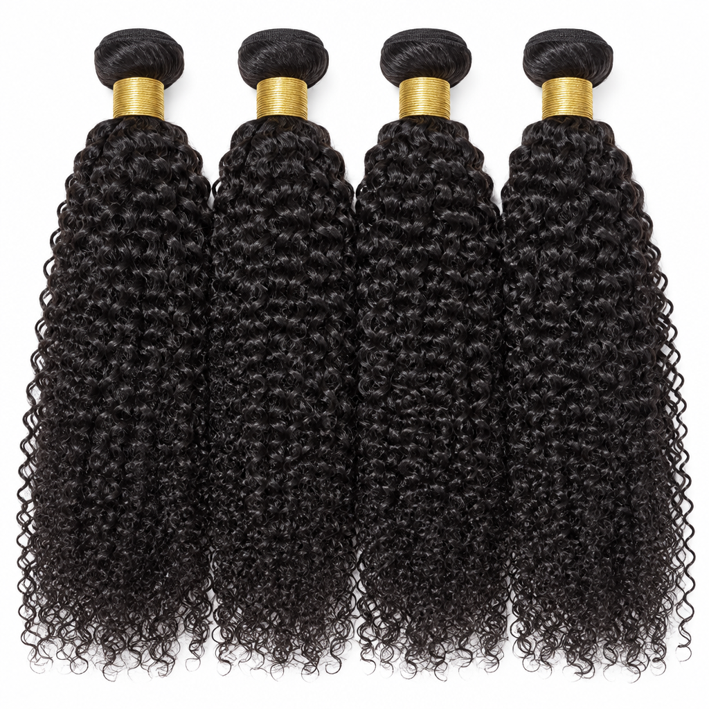 Jerry kinky curly human hair bundles curl pattern