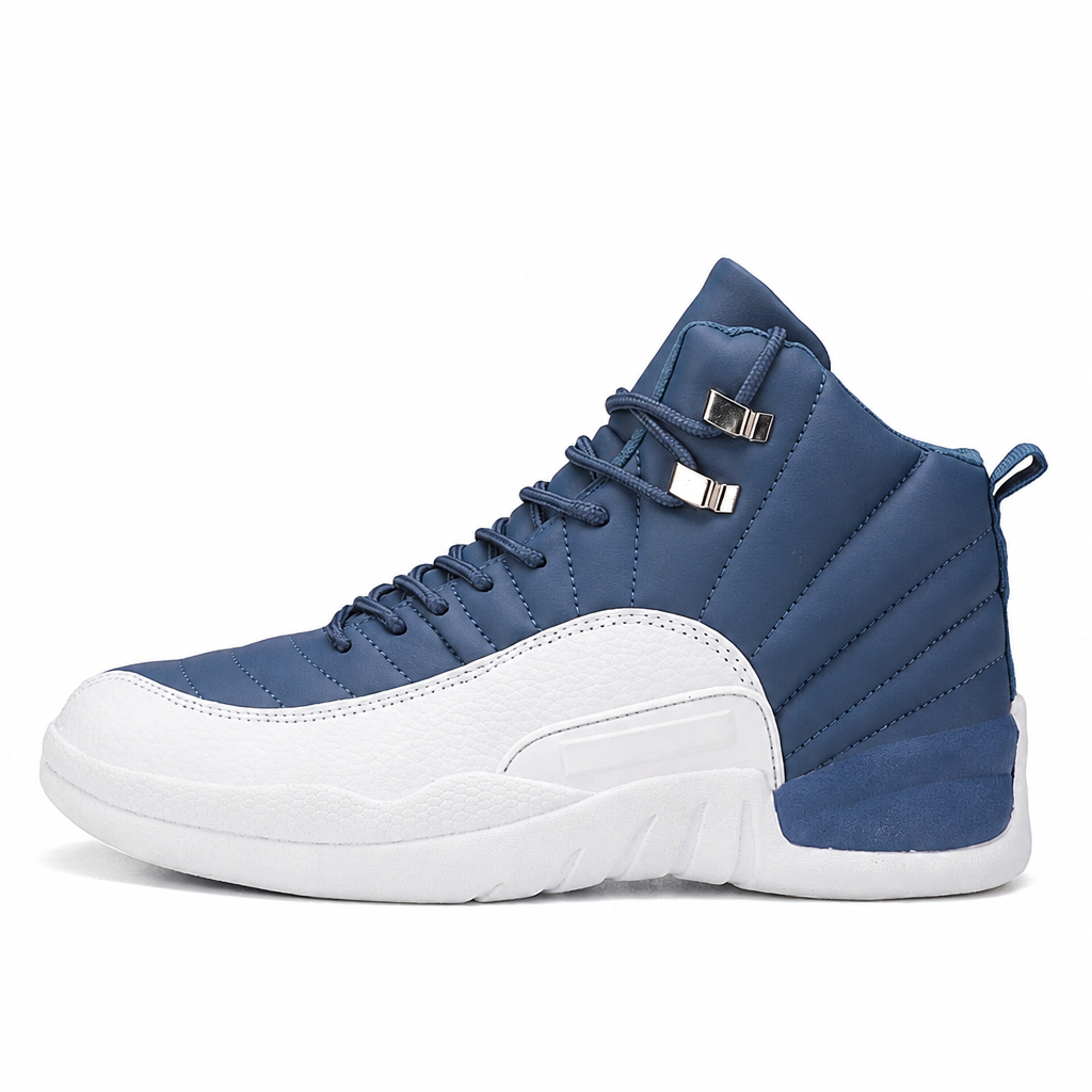 Men's high top lightweight casual basketball sneakers blue white