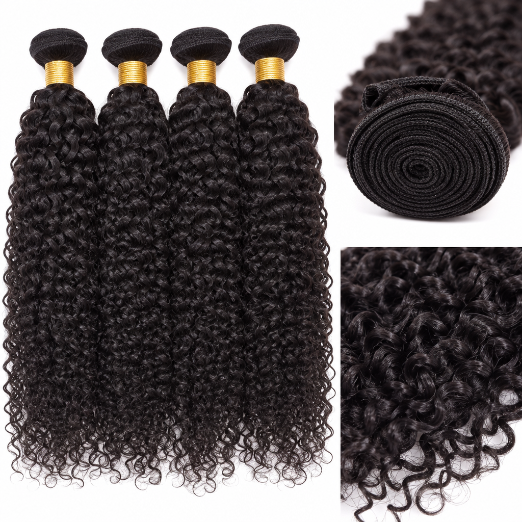 Jerry kinky curly hair bundles texture close-up