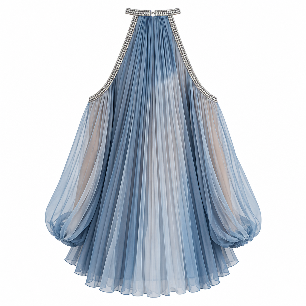 Women's halter mini dress back view