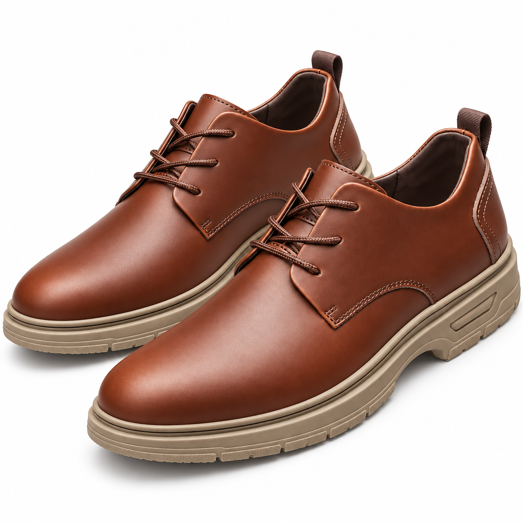 Men's classic lace-up business dress shoes pair