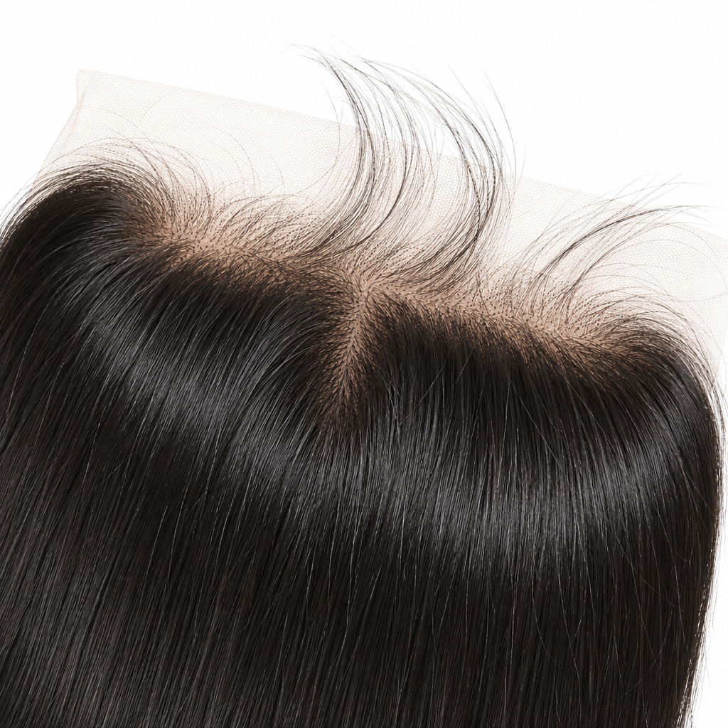Straight 13x6 lace frontal hairline close-up