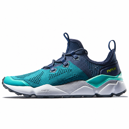 Men's breathable jogging shoes lightweight running sneakers teal navy