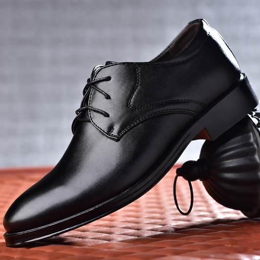 Men's formal leather oxfords office dress shoes black