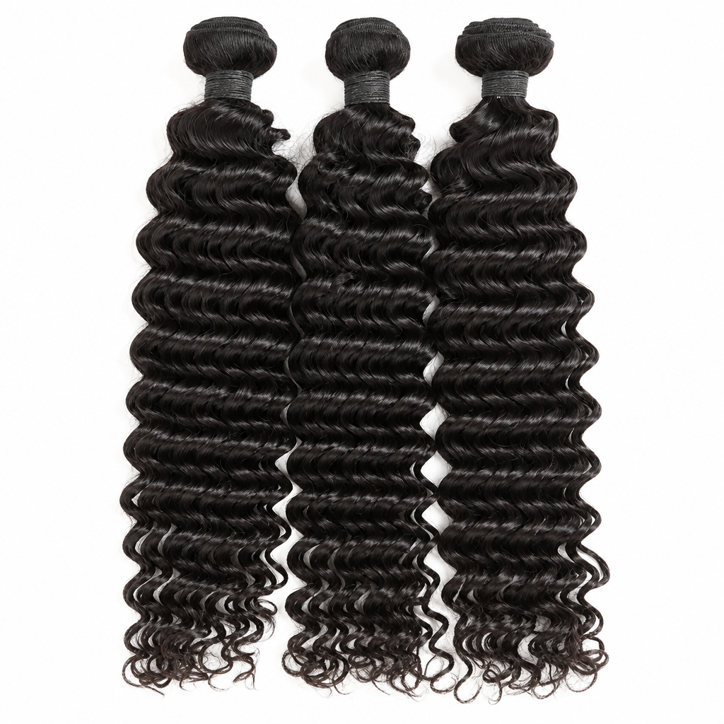 Deep wave Brazilian hair bundles 40 inch flat lay