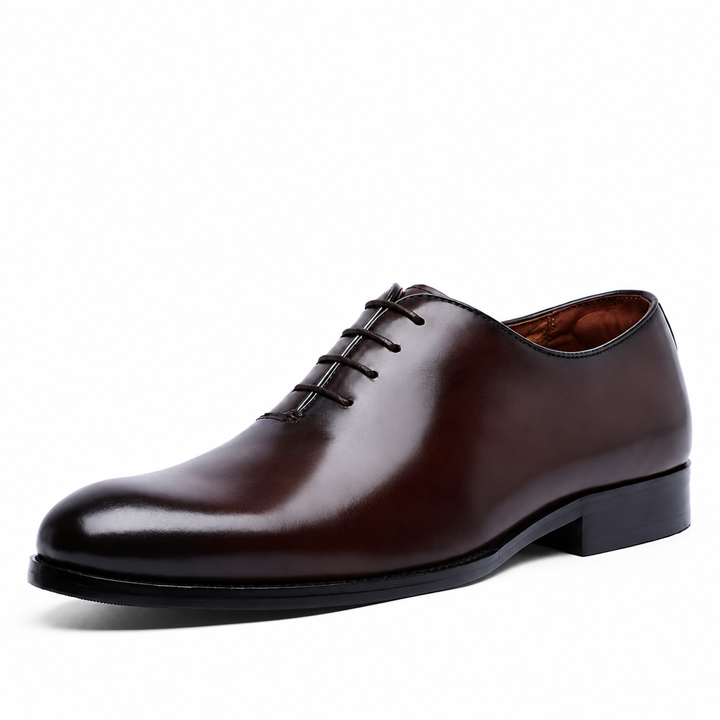 Men's full-grain leather oxfords minimalist dress shoes brown