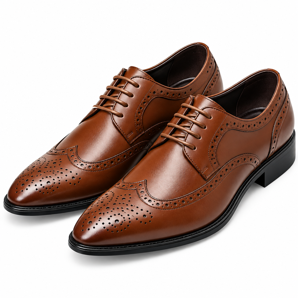 Men's pointed low-cut office formal shoes pair
