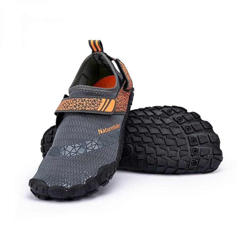 Unisex non-slip rubber sole wading beach water shoes gray orange clean product photo